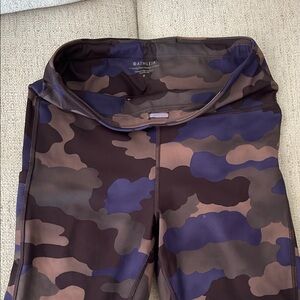 Athleta Camo Leggings in Brown and Blue